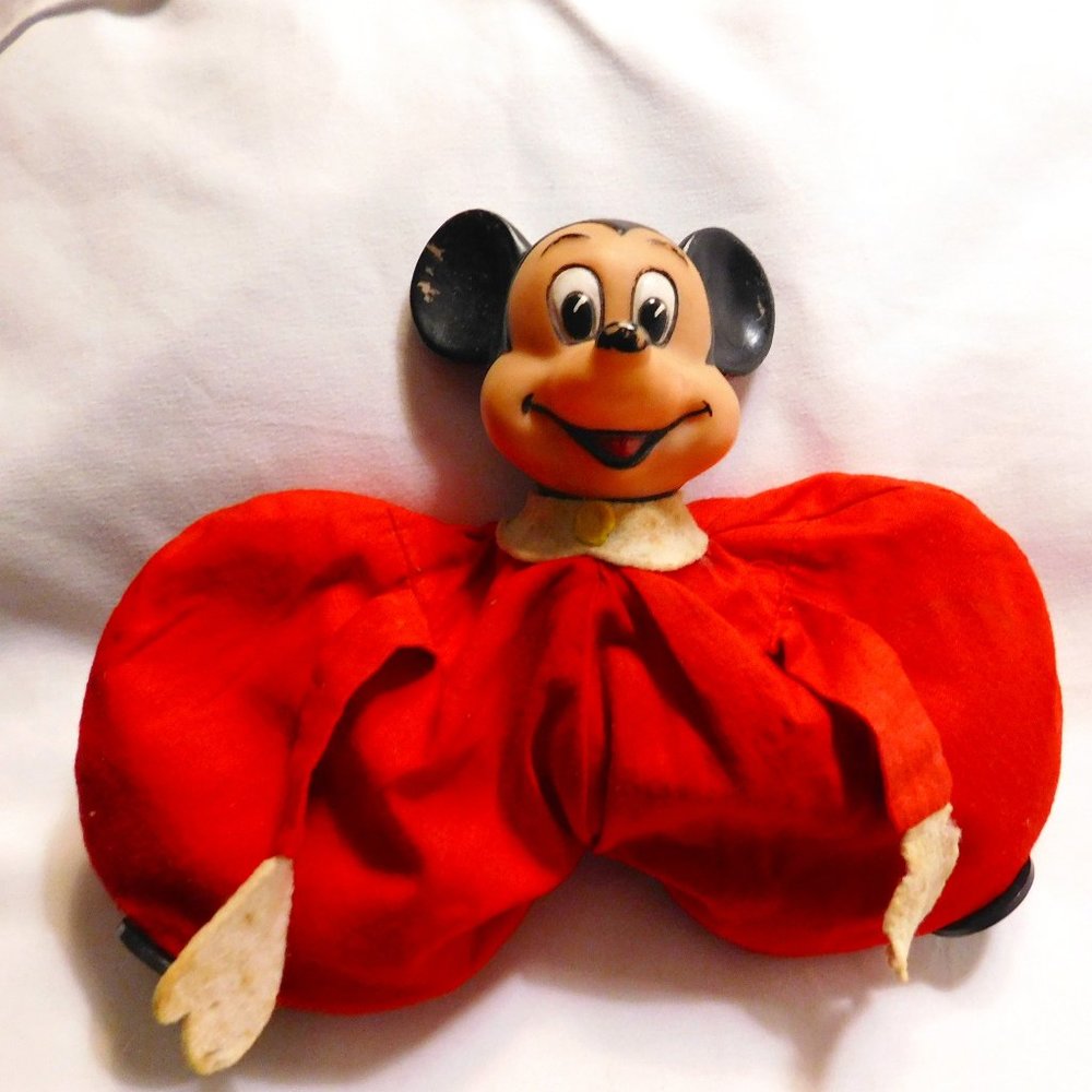 Vintage Mickey Mouse Bean Bag Toy Walt Disney Productions Made In Japan 1950's